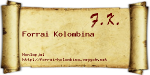 Forrai Kolombina névjegykártya